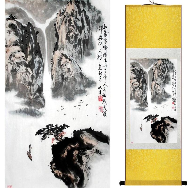 Chinese Art Scroll Painting Landscape Ancient Silk Picture Wall Ideas 19878-Chinese Style Finds™