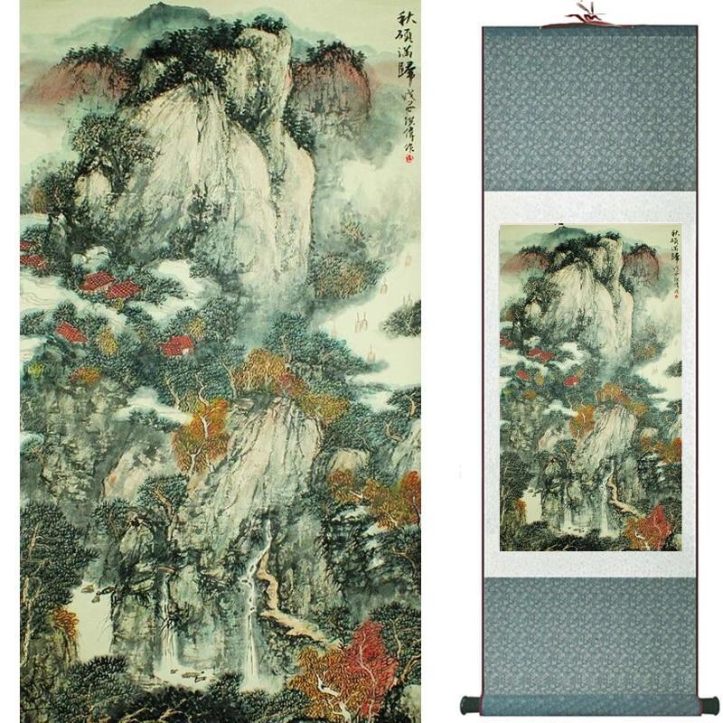 Chinese Art Scroll Painting Landscape Ancient Silk Picture Wall Ideas 19882-Chinese Style Finds™