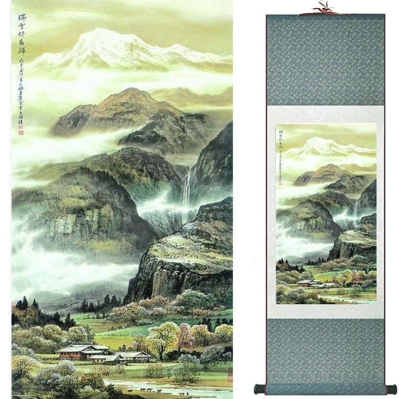 Chinese Art Scroll Painting Landscape Ancient Silk Picture Wall Ideas 19914-Chinese Style Finds™