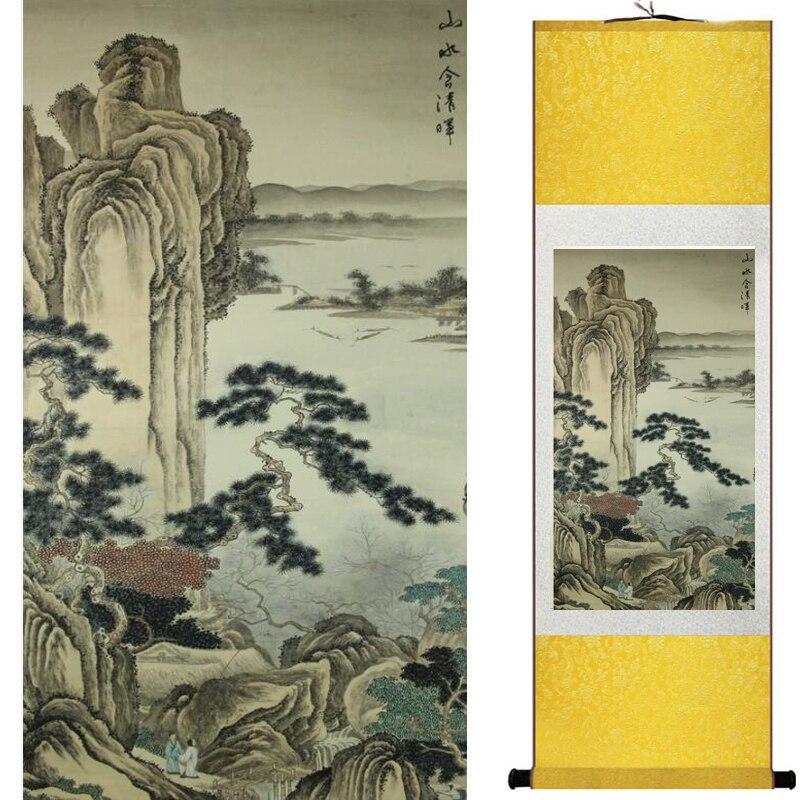 Chinese Art Scroll Painting Landscape Ancient Silk Picture Wall Ideas 19918-Chinese Style Finds™