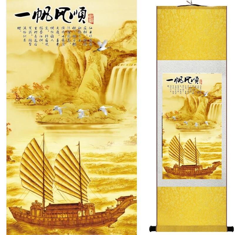 Chinese Art Scroll Painting Landscape Ancient Silk Picture Wall Ideas 19978-Chinese Style Finds™