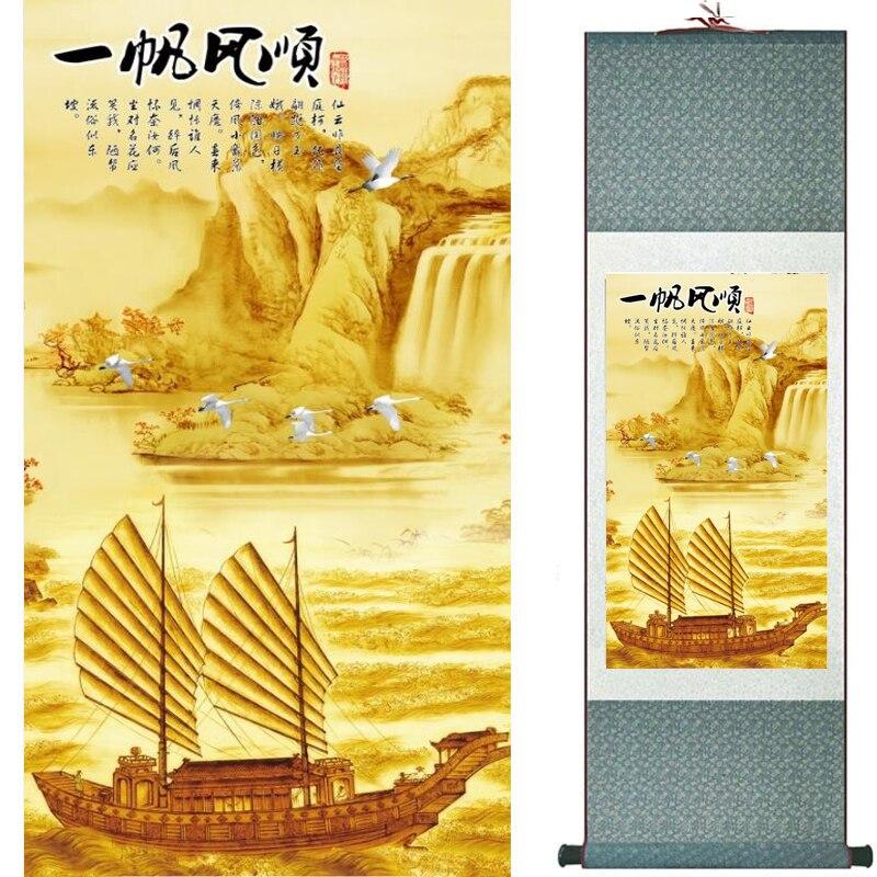 Chinese Art Scroll Painting Landscape Ancient Silk Picture Wall Ideas 19978-Chinese Style Finds™