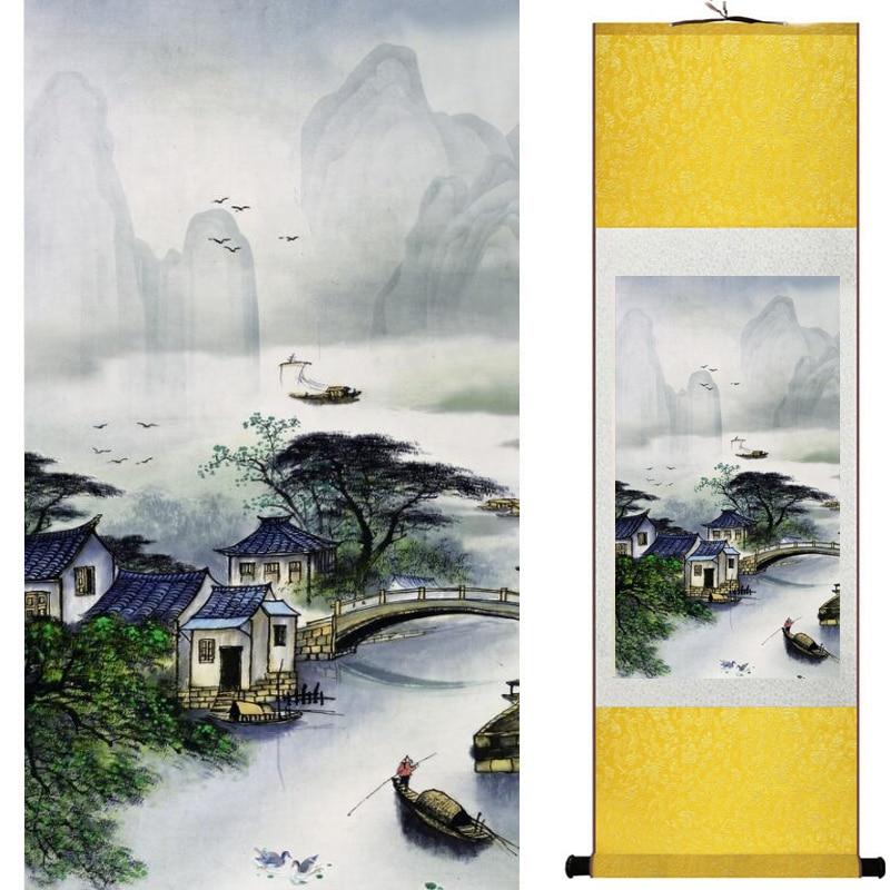 Chinese Art Scroll Painting Landscape Ancient Silk Picture Wall Ideas 19986-Chinese Style Finds™