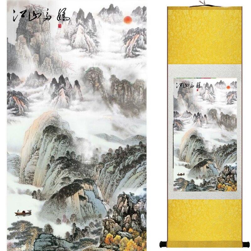 Chinese Art Scroll Painting Landscape Ancient Silk Picture Wall Ideas 20002-Chinese Style Finds™