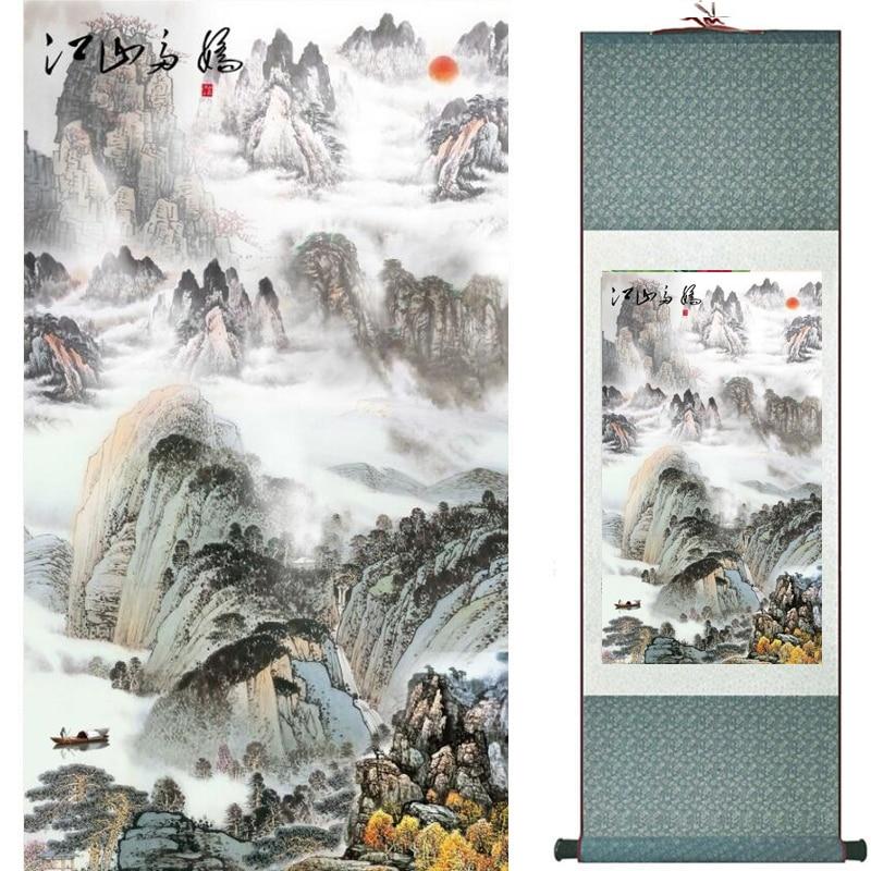 Chinese Art Scroll Painting Landscape Ancient Silk Picture Wall Ideas 20002-Chinese Style Finds™