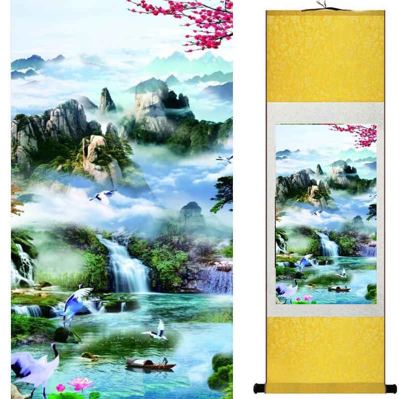 Chinese Art Scroll Painting Landscape Ancient Silk Picture Wall Ideas 20006-Chinese Style Finds™