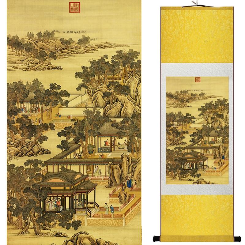 Chinese Art Scroll Painting Landscape Ancient Silk Picture Wall Ideas 20066-Chinese Style Finds™