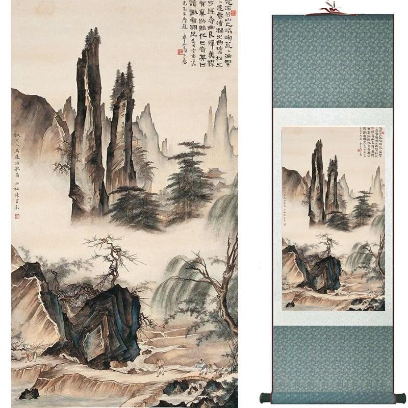 Chinese Art Scroll Painting Landscape Ancient Silk Picture Wall Ideas 20174-Chinese Style Finds™