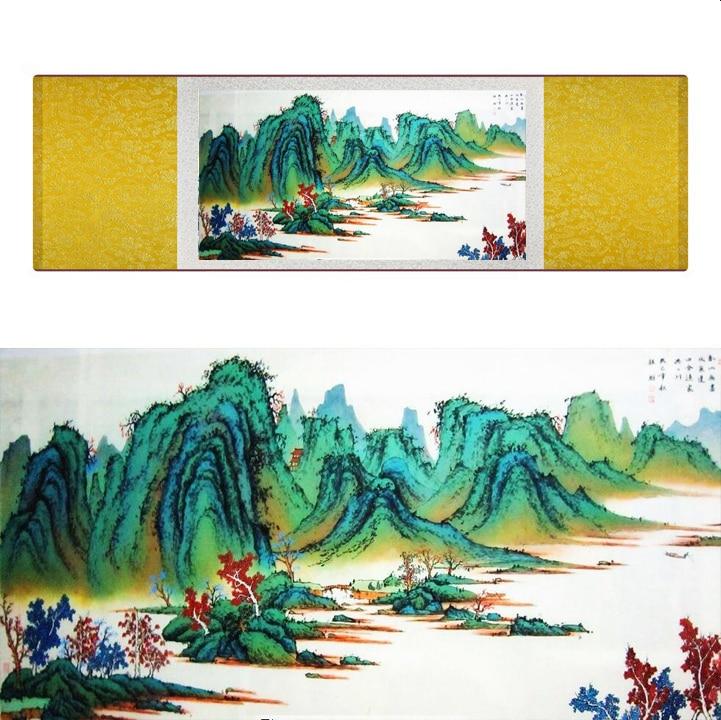 Chinese Art Scroll Painting Landscape Ancient Silk Picture Wall Ideas 20314-Chinese Style Finds™