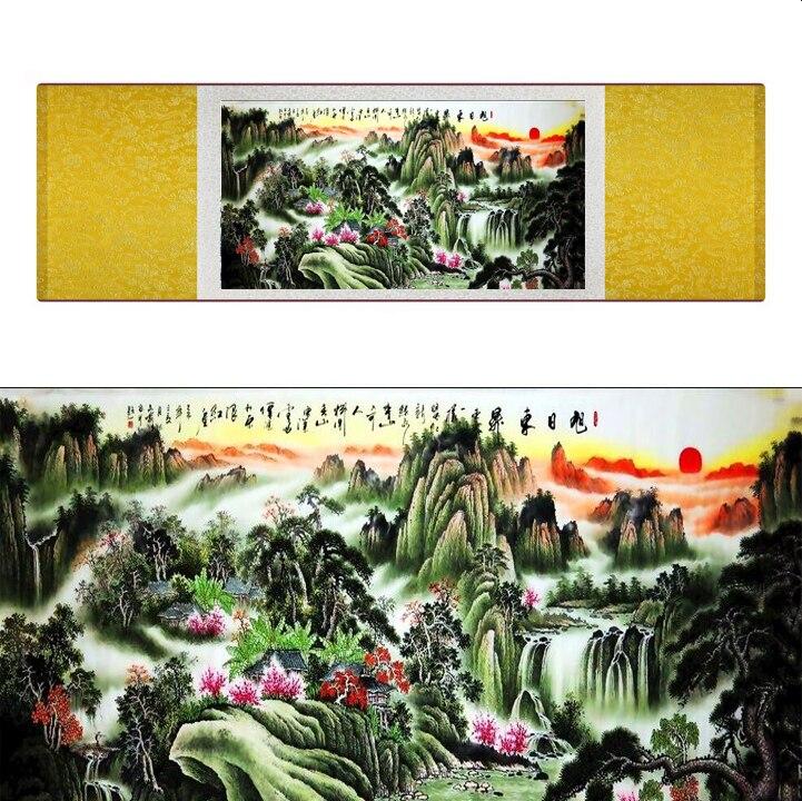 Chinese Art Scroll Painting Landscape Ancient Silk Picture Wall Ideas 20318-Chinese Style Finds™