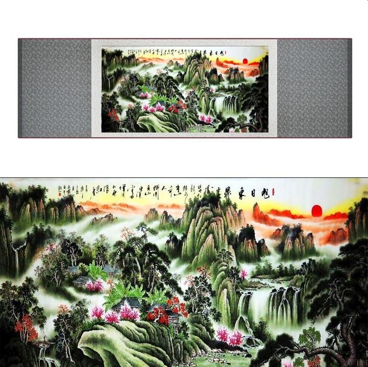 Chinese Art Scroll Painting Landscape Ancient Silk Picture Wall Ideas 20318-Chinese Style Finds™