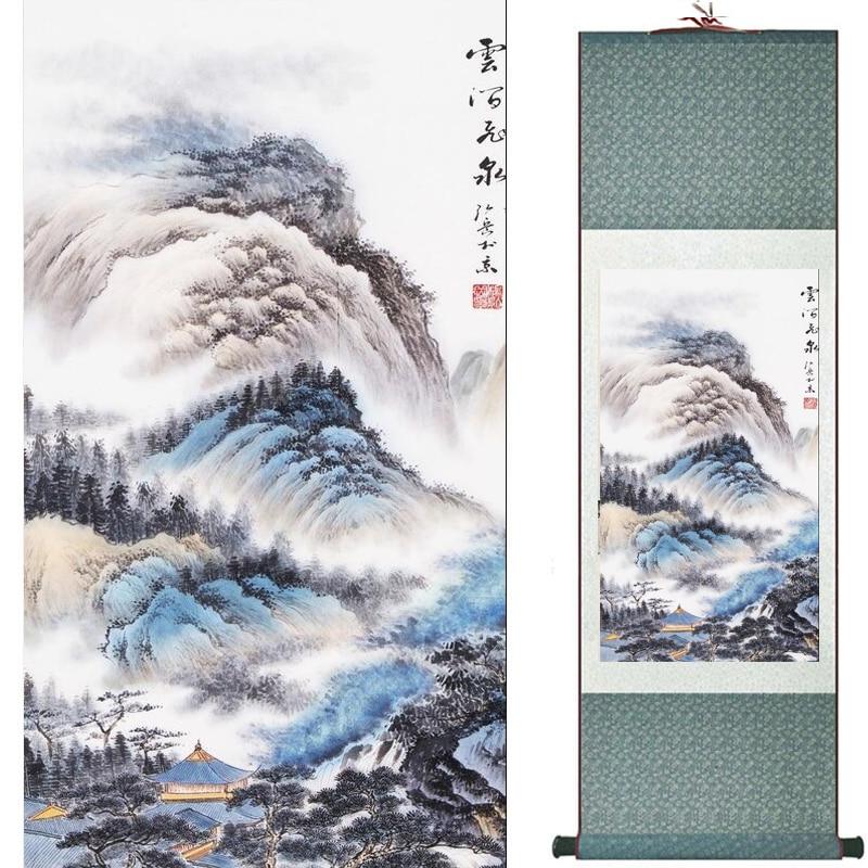 Chinese Art Scroll Painting Landscape Ancient Silk Picture Wall Ideas 20326-Chinese Style Finds™