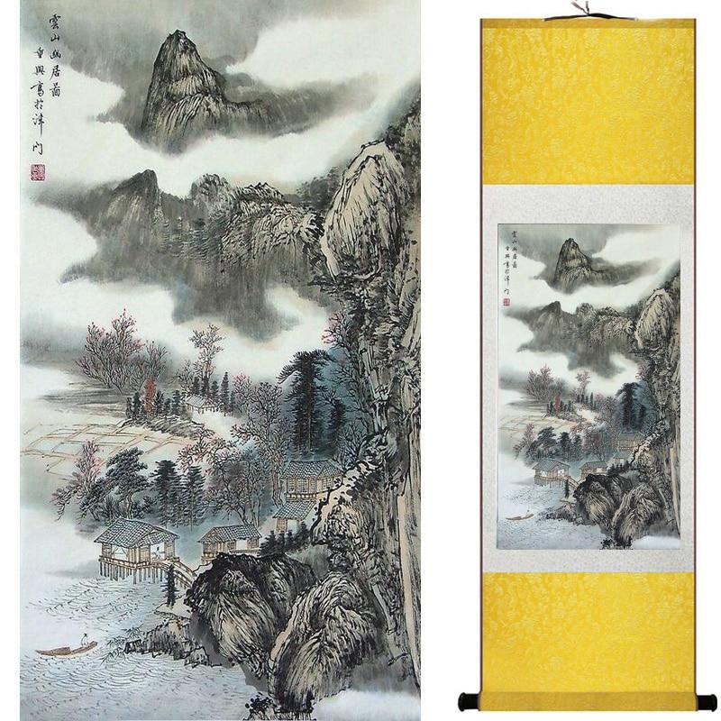 Chinese Art Scroll Painting Landscape Ancient Silk Picture Wall Ideas 20546-Chinese Style Finds™