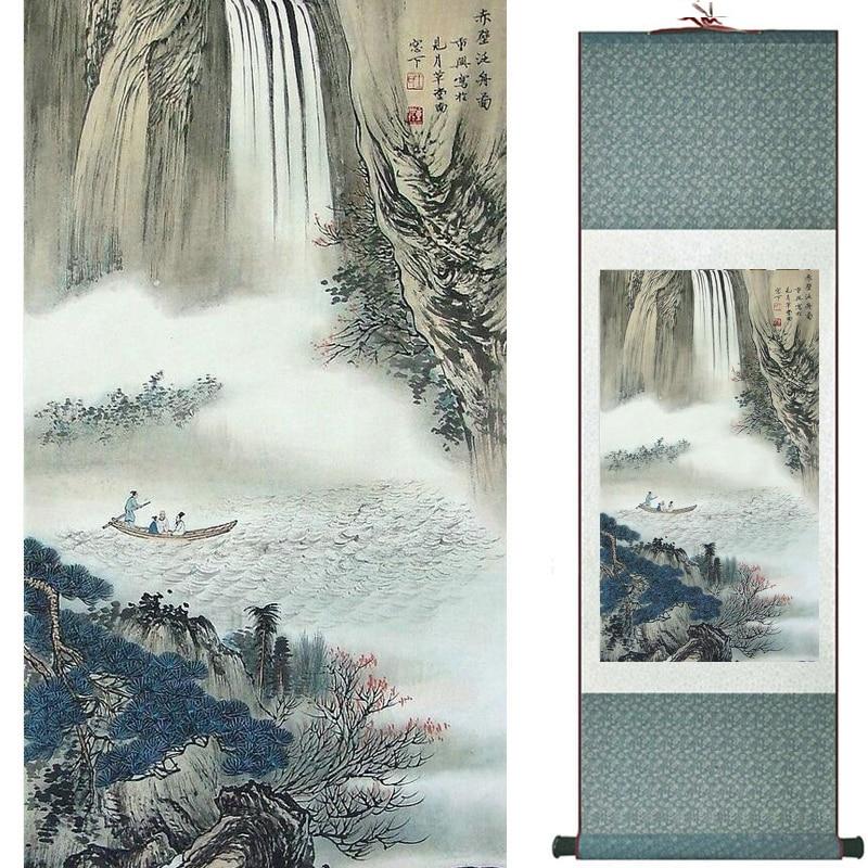 Chinese Art Scroll Painting Landscape Ancient Silk Picture Wall Ideas 20550-Chinese Style Finds™