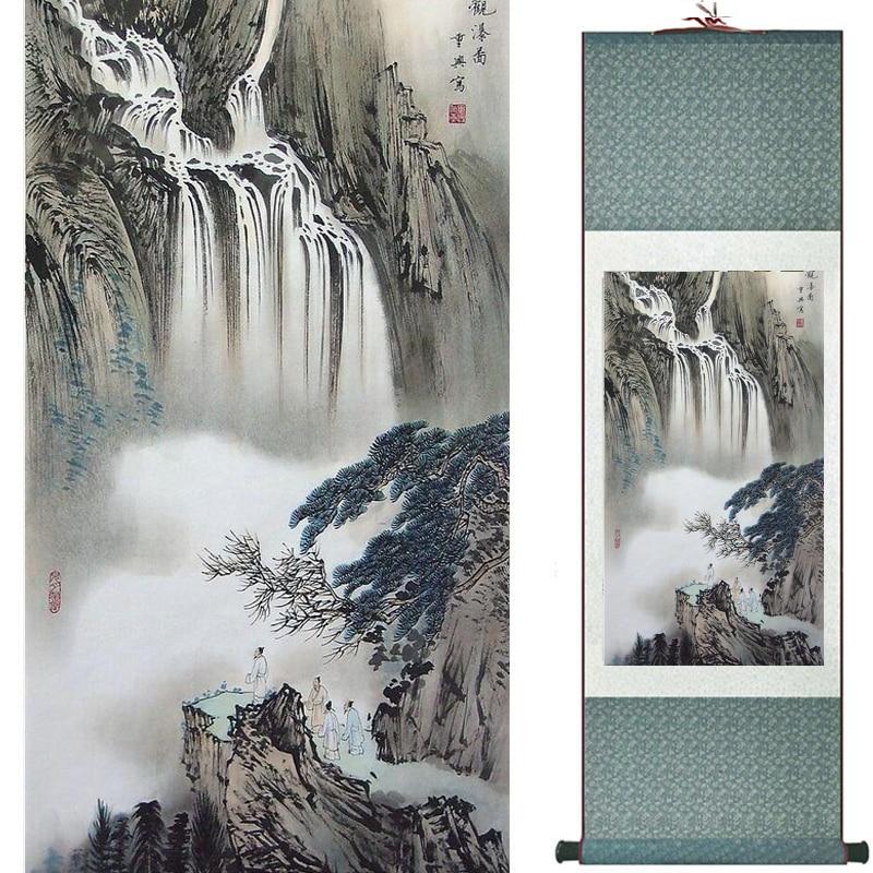 Chinese Art Scroll Painting Landscape Ancient Silk Picture Wall Ideas 20554-Chinese Style Finds™