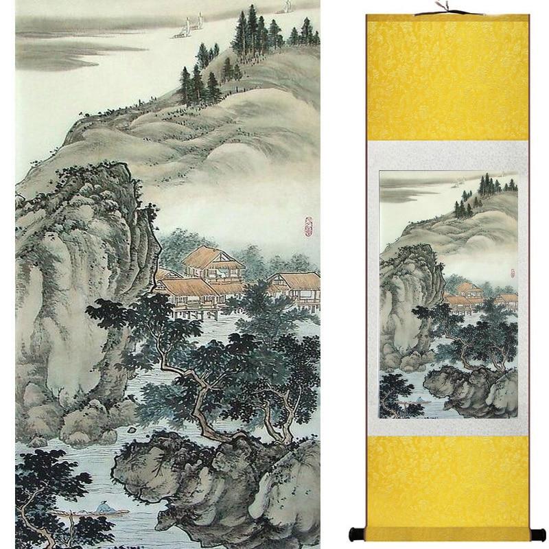 Chinese Art Scroll Painting Landscape Ancient Silk Picture Wall Ideas 20558-Chinese Style Finds™