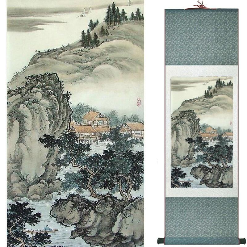 Chinese Art Scroll Painting Landscape Ancient Silk Picture Wall Ideas 20558-Chinese Style Finds™