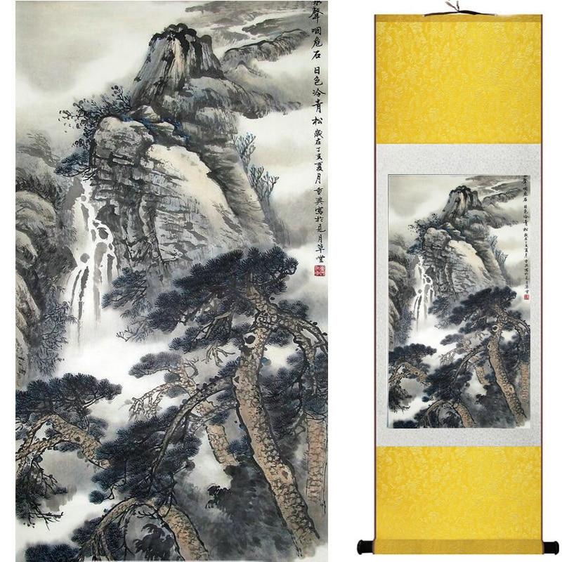 Chinese Art Scroll Painting Landscape Ancient Silk Picture Wall Ideas 20562-Chinese Style Finds™