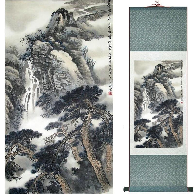 Chinese Art Scroll Painting Landscape Ancient Silk Picture Wall Ideas 20562-Chinese Style Finds™