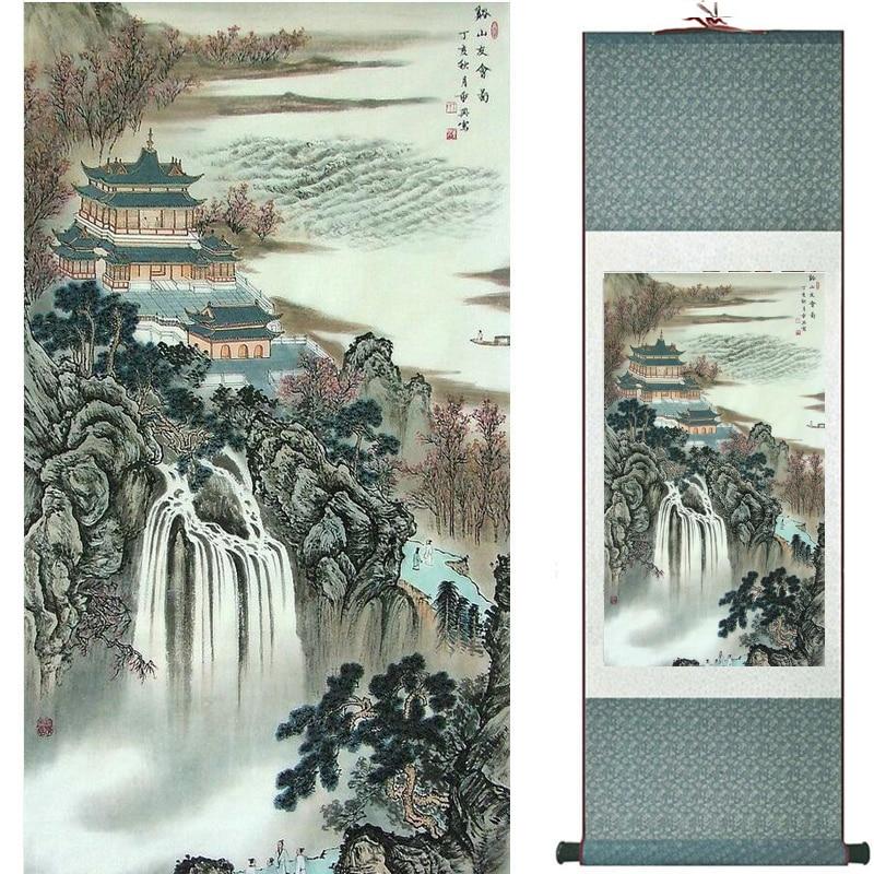 Chinese Art Scroll Painting Landscape Ancient Silk Picture Wall Ideas 20566-Chinese Style Finds™