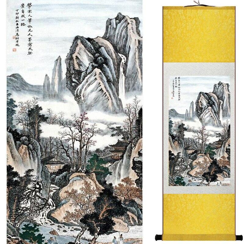 Chinese Art Scroll Painting Landscape Ancient Silk Picture Wall Ideas 20594-Chinese Style Finds™