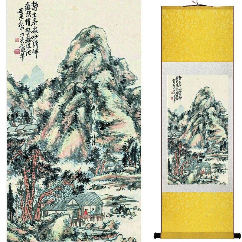 Chinese Art Scroll Painting Landscape Ancient Silk Picture Wall Ideas 20598-Chinese Style Finds™