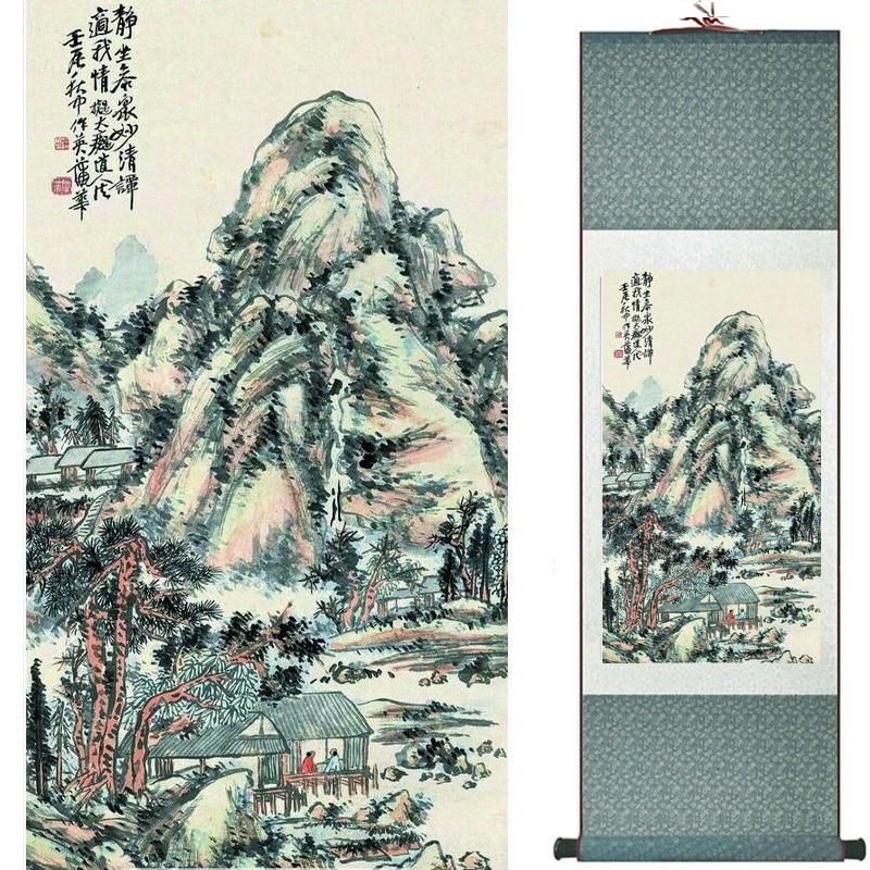 Chinese Art Scroll Painting Landscape Ancient Silk Picture Wall Ideas 20598-Chinese Style Finds™