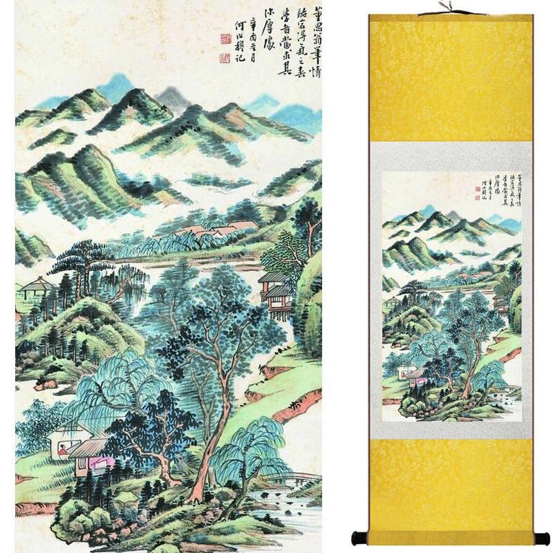 Chinese Art Scroll Painting Landscape Ancient Silk Picture Wall Ideas 20606-Chinese Style Finds™