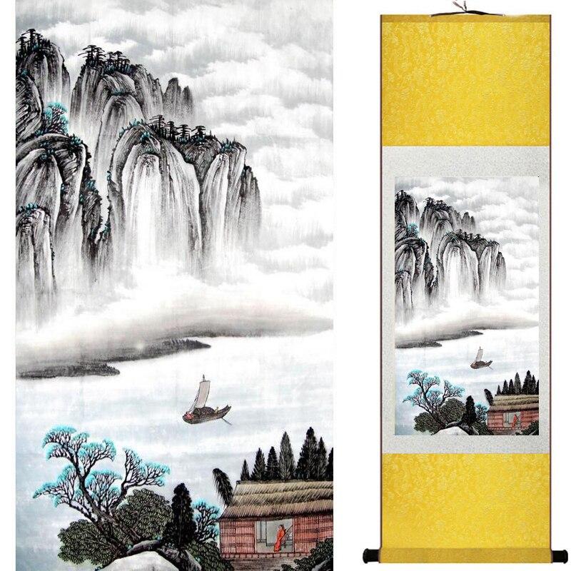 Chinese Art Scroll Painting Landscape Ancient Silk Picture Wall Ideas 20614-Chinese Style Finds™