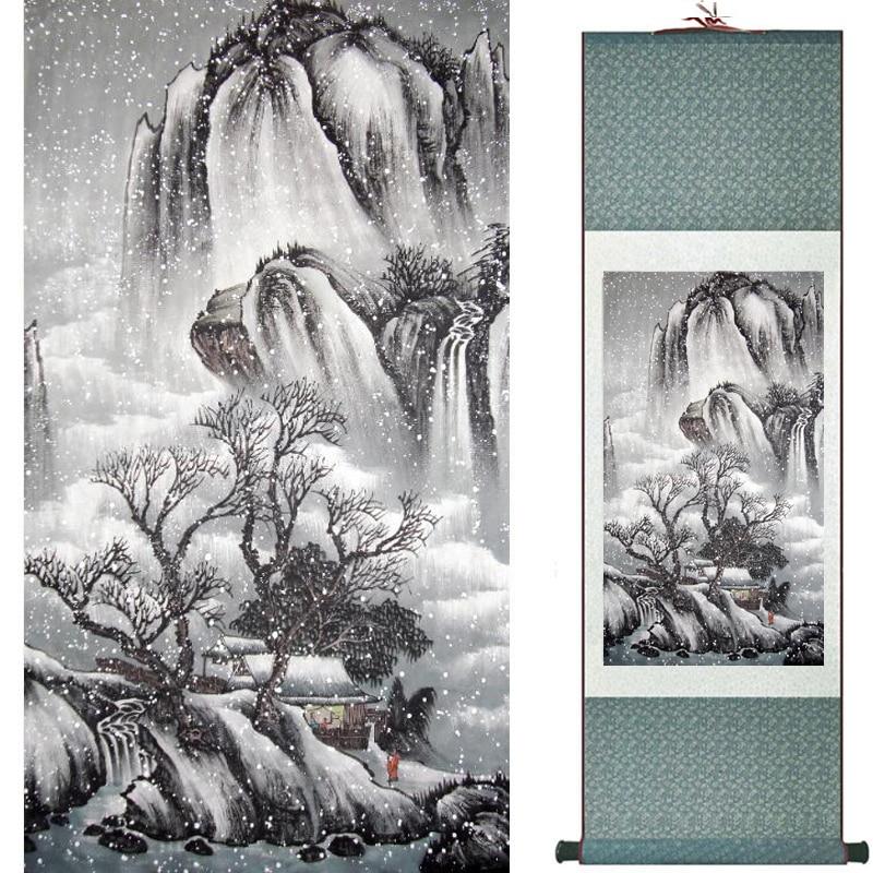 Chinese Art Scroll Painting Landscape Ancient Silk Picture Wall Ideas 20622-Chinese Style Finds™