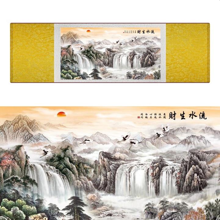 Chinese Art Scroll Painting Landscape Ancient Silk Picture Wall Ideas 20662-Chinese Style Finds™