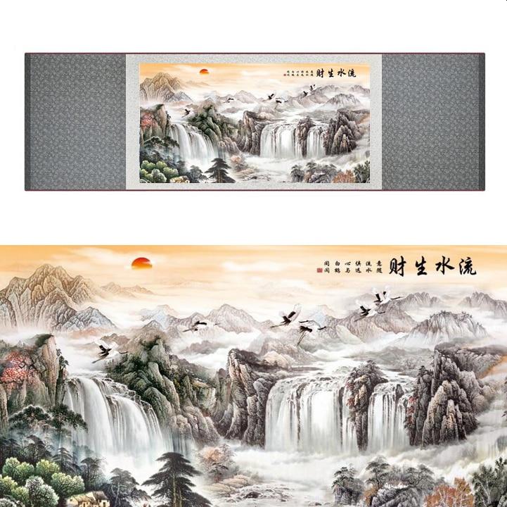 Chinese Art Scroll Painting Landscape Ancient Silk Picture Wall Ideas 20662-Chinese Style Finds™