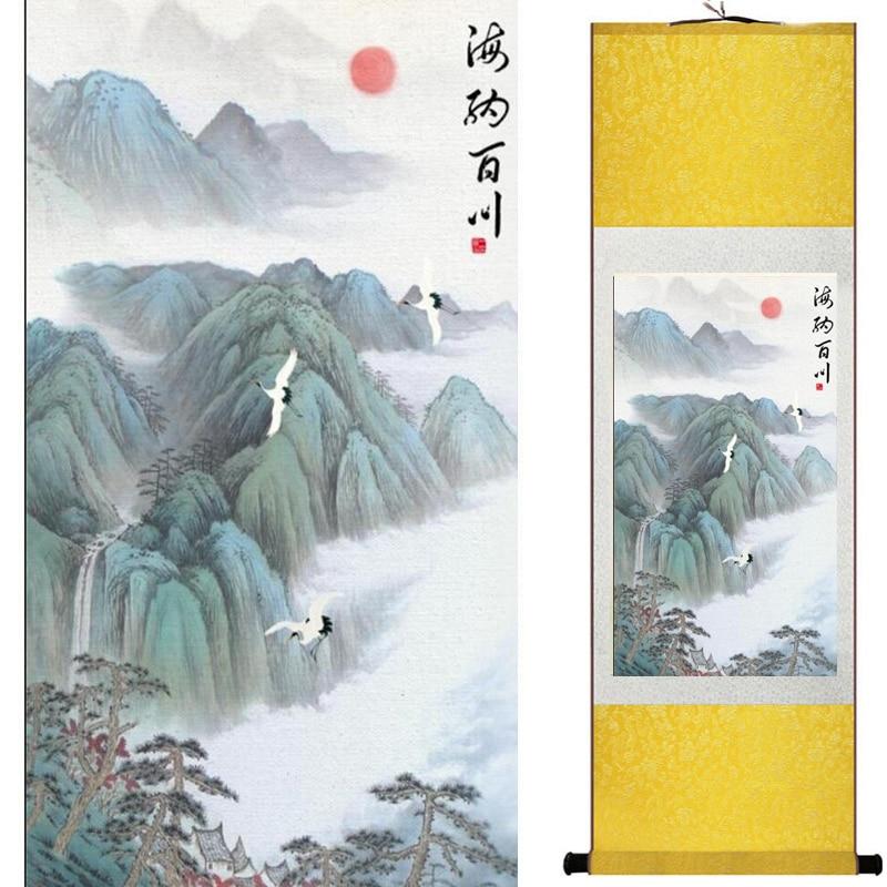 Chinese Art Scroll Painting Landscape Ancient Silk Picture Wall Ideas 20670-Chinese Style Finds™