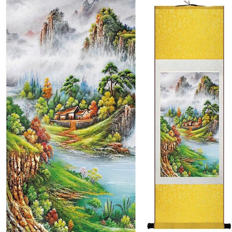 Chinese Art Scroll Painting Landscape Ancient Silk Picture Wall Ideas 20674-Chinese Style Finds™