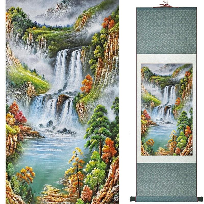 Chinese Art Scroll Painting Landscape Ancient Silk Picture Wall Ideas 20678-Chinese Style Finds™