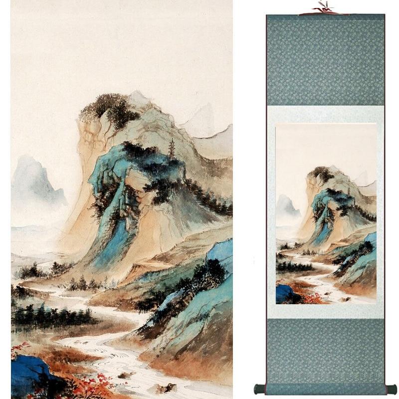 Chinese Art Scroll Painting Landscape Ancient Silk Picture Wall Ideas 20682-Chinese Style Finds™