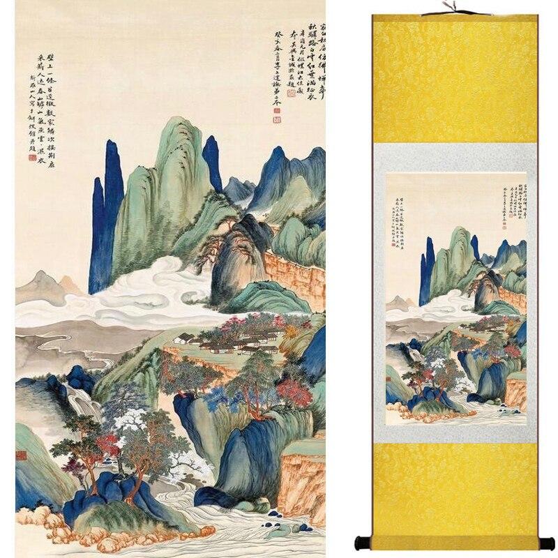 Chinese Art Scroll Painting Landscape Ancient Silk Picture Wall Ideas 20686-Chinese Style Finds™