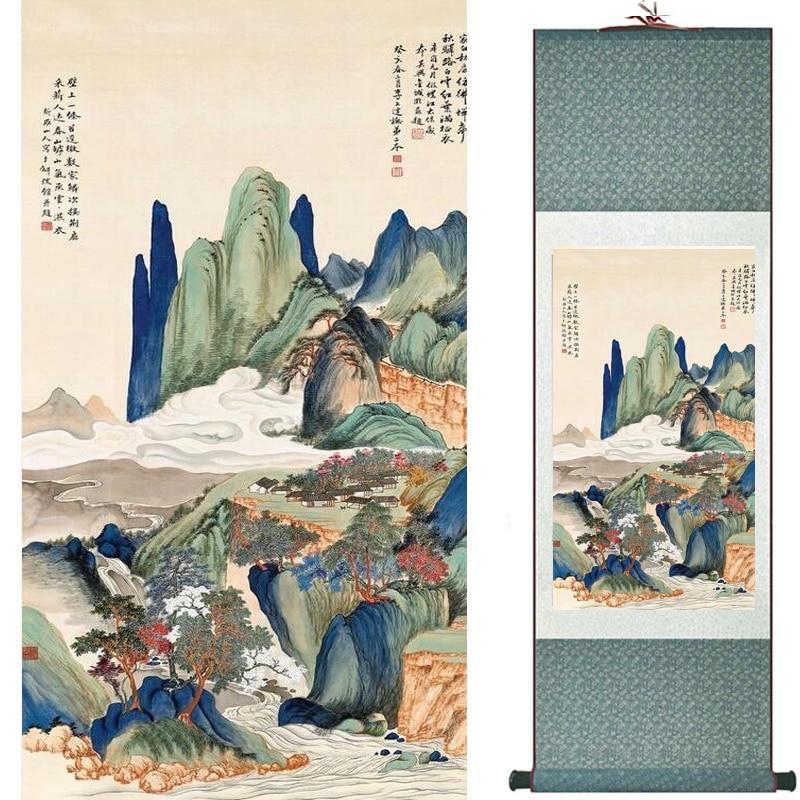 Chinese Art Scroll Painting Landscape Ancient Silk Picture Wall Ideas 20686-Chinese Style Finds™