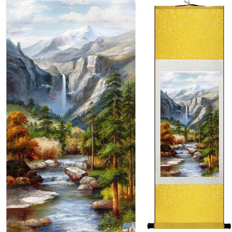 Chinese Art Scroll Painting Landscape Ancient Silk Picture Wall Ideas 20690-Chinese Style Finds™