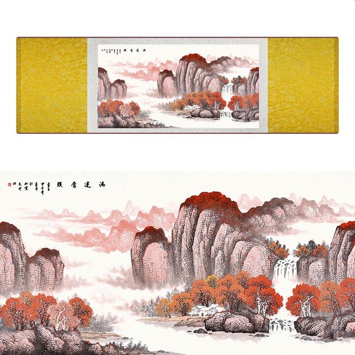 Chinese Art Scroll Painting Landscape Mountain And River Ancient Silk Picture Wall Ideas 17330-Chinese Style Finds™