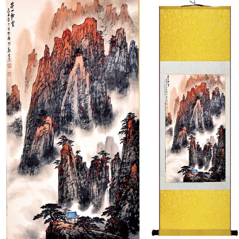 Chinese Art Scroll Painting Landscape Mountain And River Ancient Silk Picture Wall Ideas 18908-Chinese Style Finds™