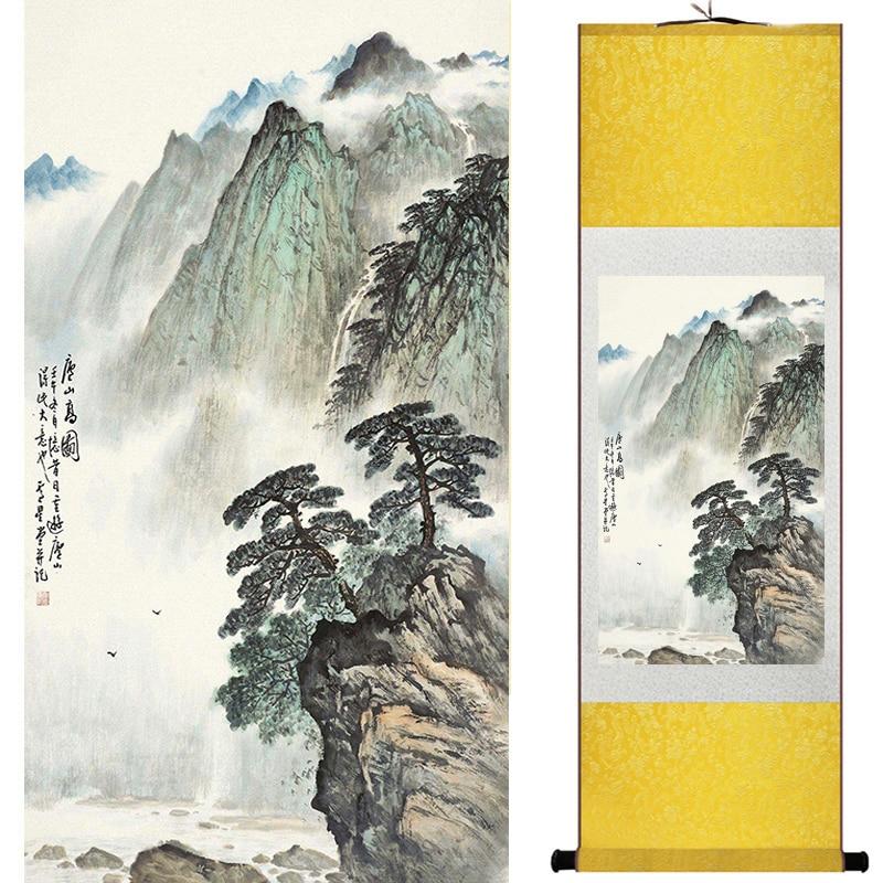 Chinese Art Scroll Painting Landscape Mountains And River Ancient Silk Picture Wall Ideas 20018-Chinese Style Finds™