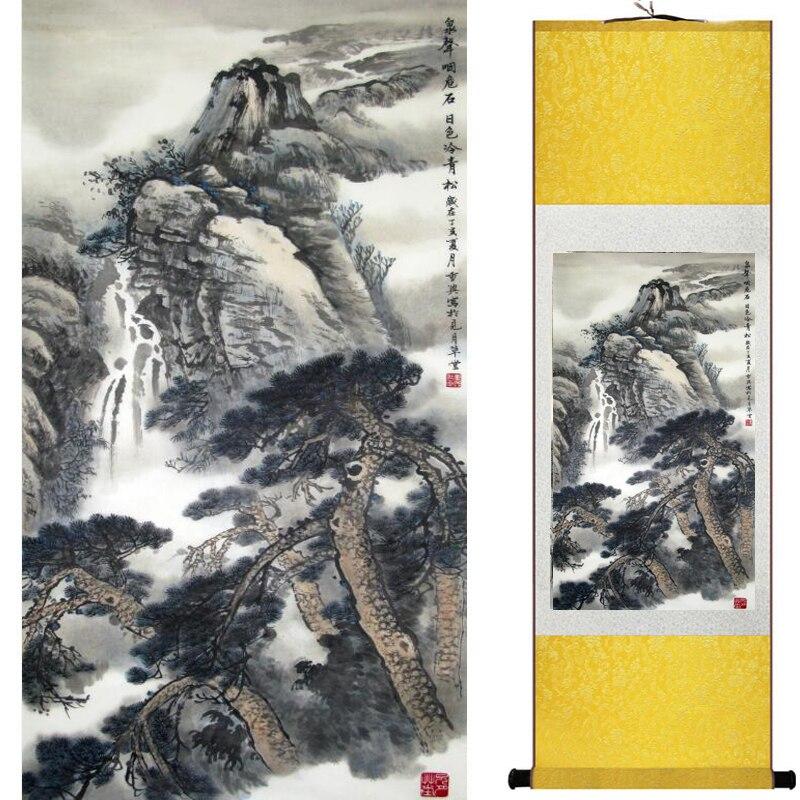 Chinese Art Scroll Painting Landscape Winter Ancient Silk Picture Wall Ideas 16272-Chinese Style Finds™