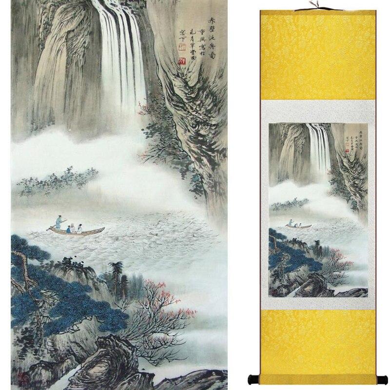 Chinese Art Scroll Painting Landscape Winter Ancient Silk Picture Wall Ideas 16276-Chinese Style Finds™