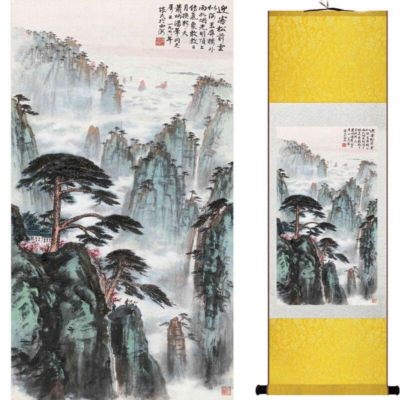 Chinese Art Scroll Painting Mountain And River Landscape Ancient Silk Picture Wall Ideas 16626-Chinese Style Finds™