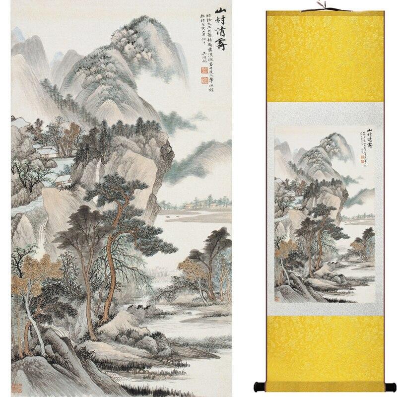 Chinese Art Scroll Painting Mountain And River Landscape Shan Shui Ancient Silk Picture Wall Ideas 16328-Chinese Style Finds™