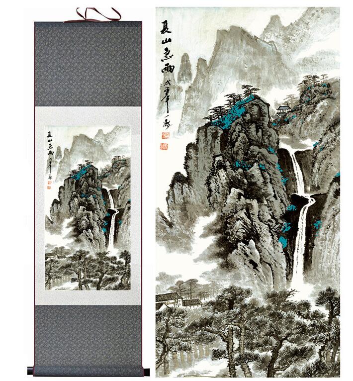 Chinese Art Scroll Painting People Landscape Ancient Silk Picture Wall Ideas 13050-Chinese Style Finds™