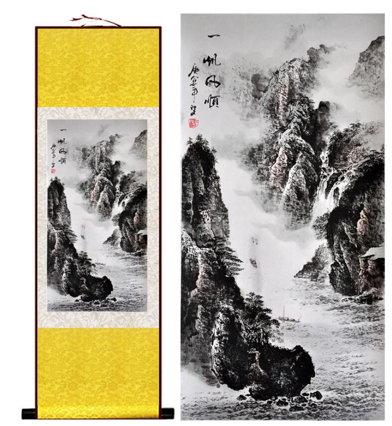 Chinese Art Scroll Painting People Landscape Ancient Silk Picture Wall Ideas 13094-Chinese Style Finds™