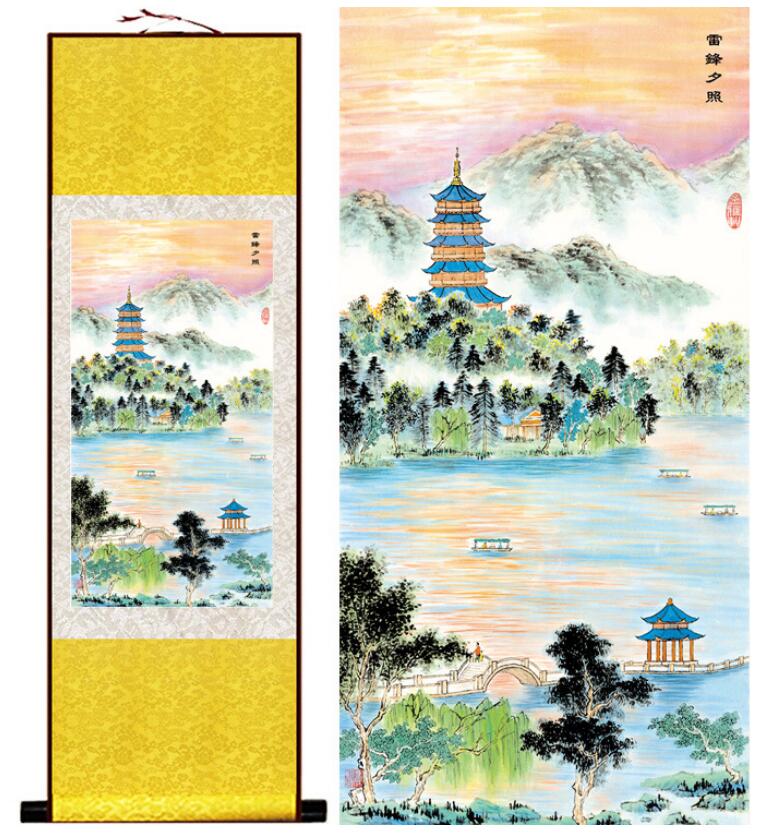 Chinese Art Scroll Painting People Landscape Ancient Silk Picture Wall Ideas 13110-Chinese Style Finds™