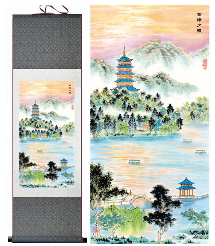 Chinese Art Scroll Painting People Landscape Ancient Silk Picture Wall Ideas 13110-Chinese Style Finds™